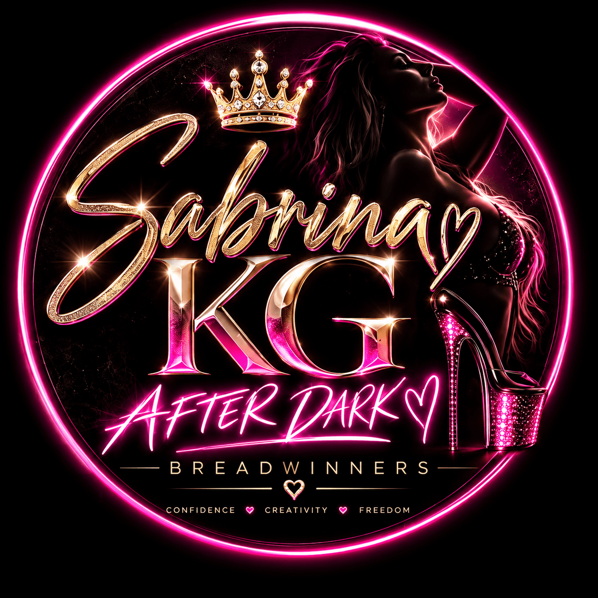 Approved Sabrina KG – After Dark artwork with BREADWINNERS and Confidence, Creativity, Freedom